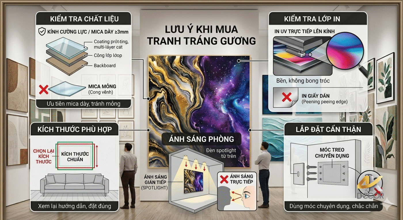 Tranh tráng gương là gì - Lưu Ý Khi Mua Tranh Tráng Gương
