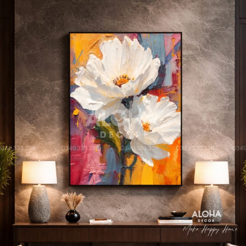 Ý tưởng trang trí phòng khách bằng tranh-Tranh Hoa Lớn