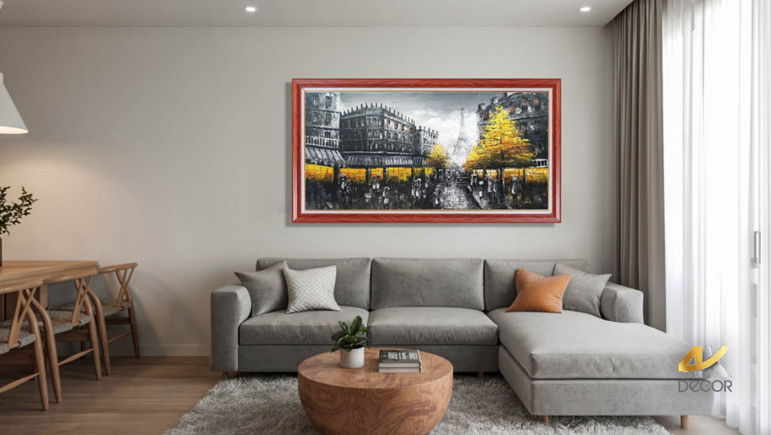 Cách chọn tranh phòng khách-Tranh sơn dầu số hoá