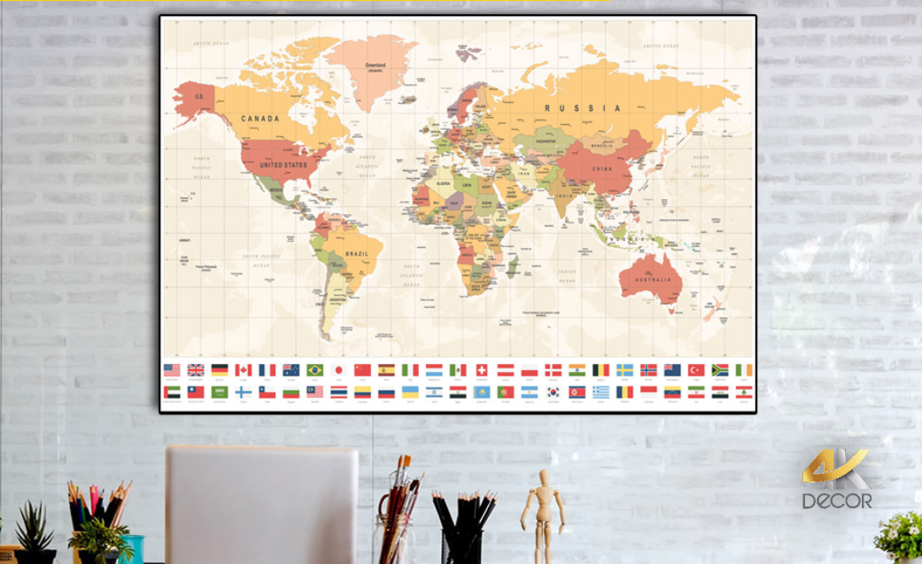 Tranh Trang Trí Văn Phòng-Tranh bản đồ