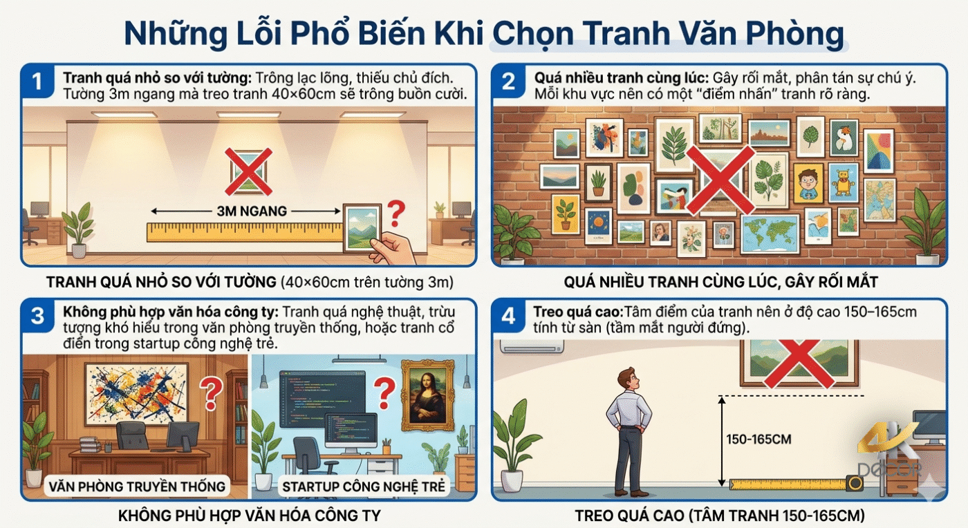 Tranh Trang Trí Văn Phòng-Những Lỗi Phổ Biến Khi Chọn Tranh Văn Phòng