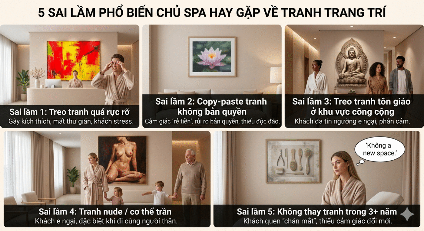 Lỗi treo tranh spa phổ biến