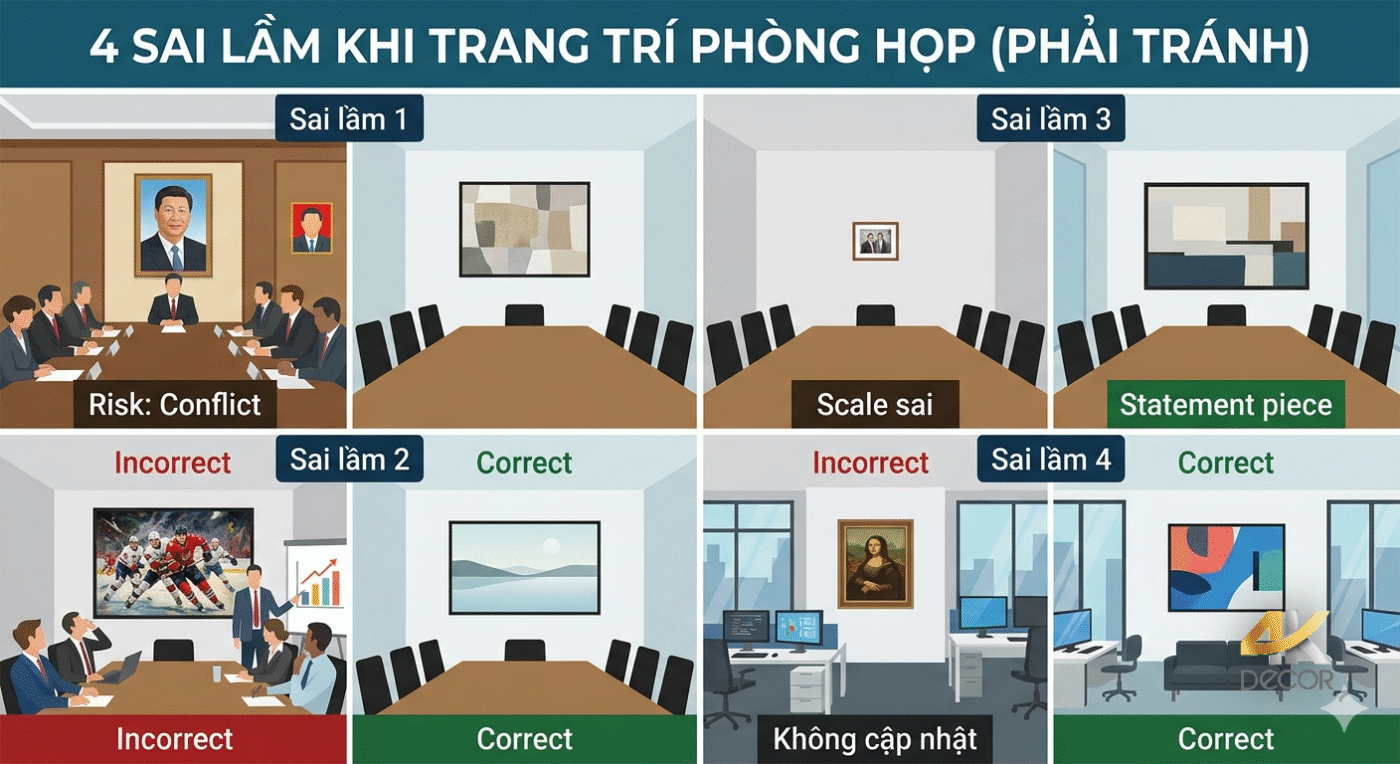 4 Sai Lầm Khi trang trí Phòng Họp