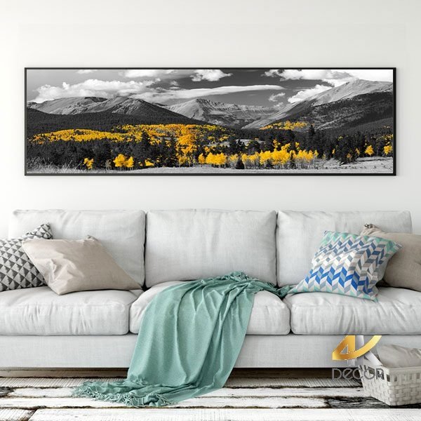 Ý tưởng trang trí phòng khách bằng tranh-Tranh Đơn Sắc