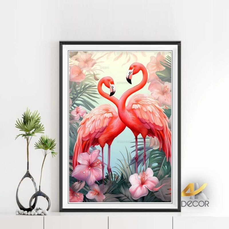 Cách chọn tranh phòng khách-Tranh hồng hạc