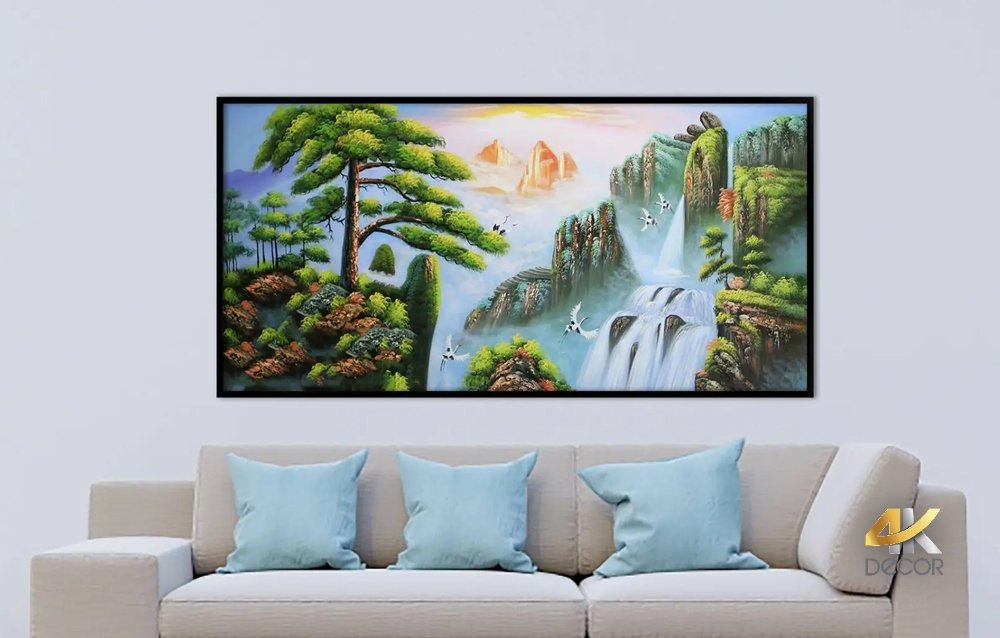 Cách chọn tranh phòng khách-Tranh canvas phong cảnh thiên nhiên