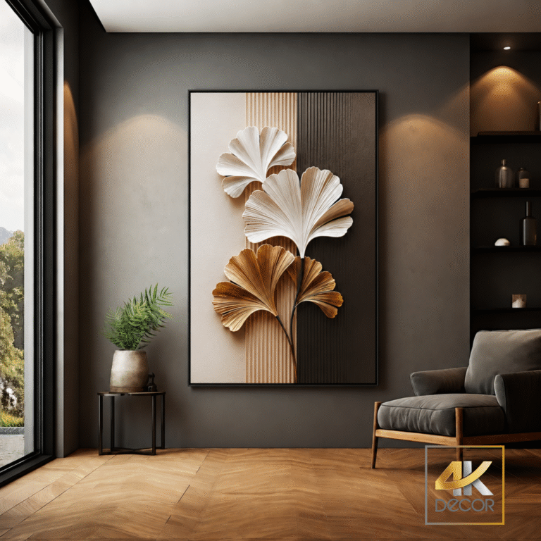 Tranh Canvas Bạch Quả Phù Điêu Hiện Đại | LC00035