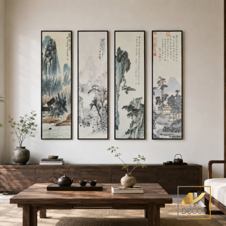 Bộ Tranh Canvas Sơn Thủy Tứ Cảnh | TM00036