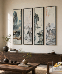 Bộ Tranh Canvas Sơn Thủy Tứ Cảnh | TM00036