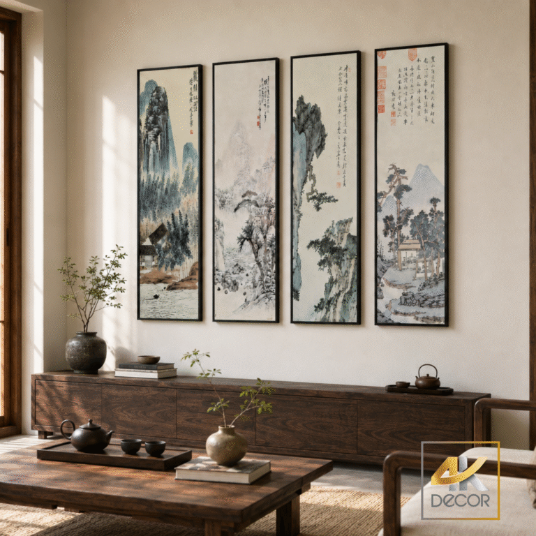 Bộ Tranh Canvas Sơn Thủy Tứ Cảnh | TM00036