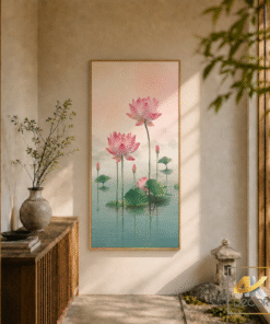 Tranh Canvas Hoa Sen Hồng An Nhiên | HS00008