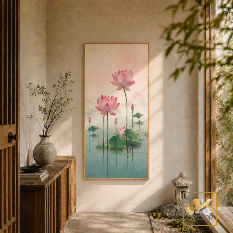 Tranh Canvas Hoa Sen Hồng An Nhiên | HS00008
