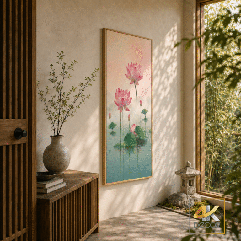 Tranh Canvas Hoa Sen Hồng An Nhiên | HS00008