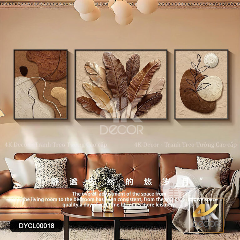 Tranh Canvas Bộ 3 Lá Thu Nâu | DYCL00018