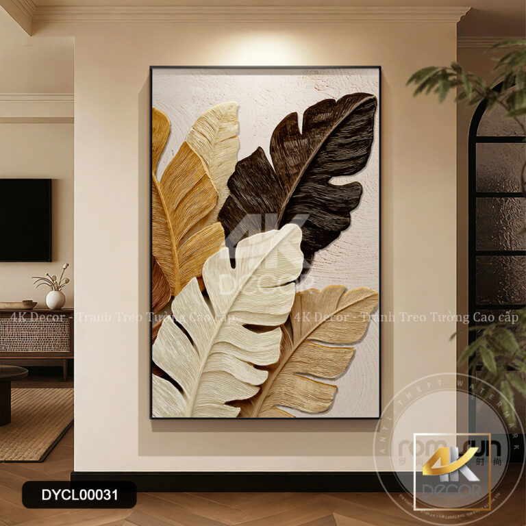 Tranh Canvas Lá Cây Phong Cách Bắc Âu