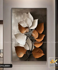 Alternative view of Tranh Tráng Gương Trừu Tượng Lá Cây Đổ Bóng | DYCL00051