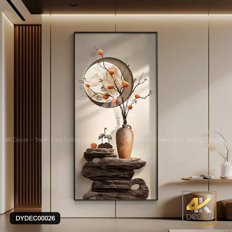 Tranh Canvas Bình Gốm Cành Quả