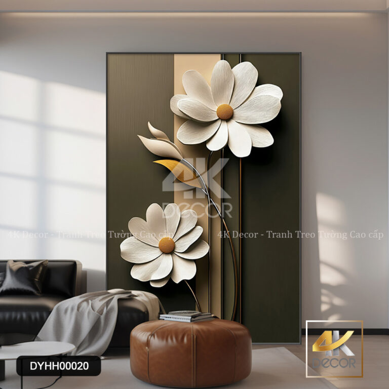 Tranh Canvas Hoa Trắng