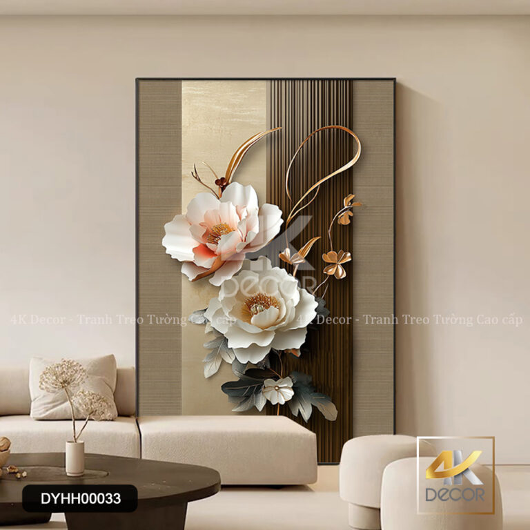 Tranh Canvas Mẫu Đơn Phú Quý