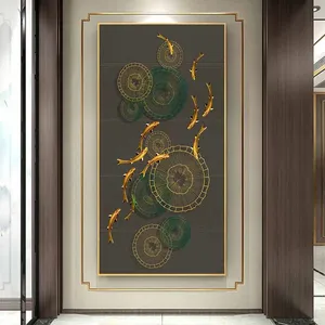 Tranh cầu thang 9 con cá chép