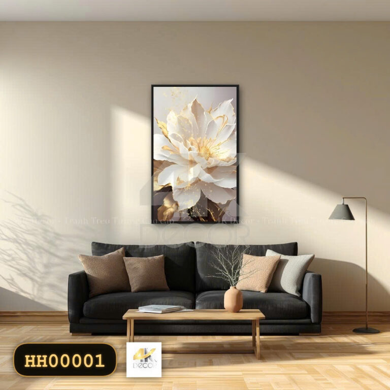 tranh tráng gương hoa mẫu đơn