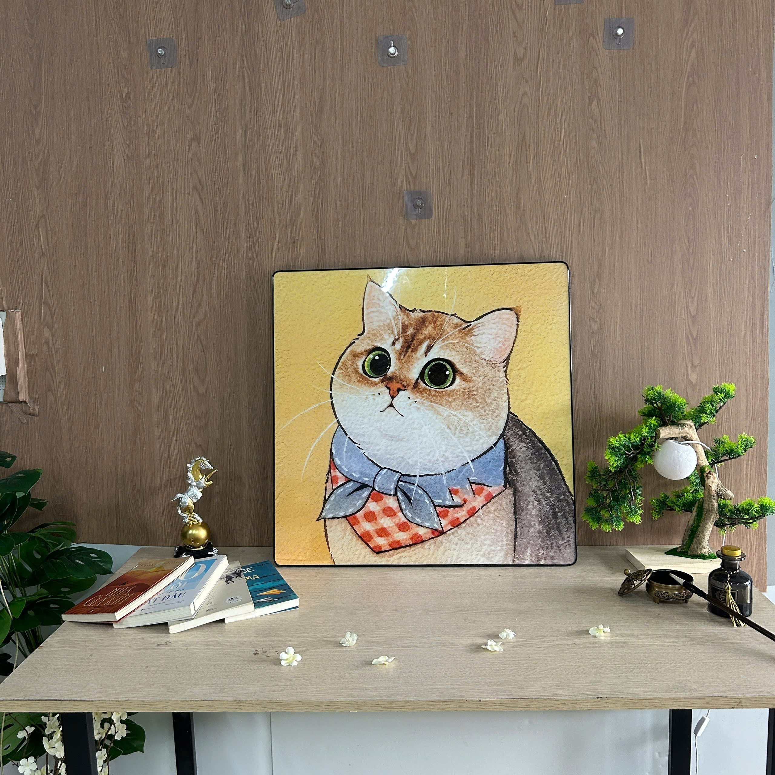 Tranh Tráng Gương Mèo Cưng Ngộ Nghĩnh