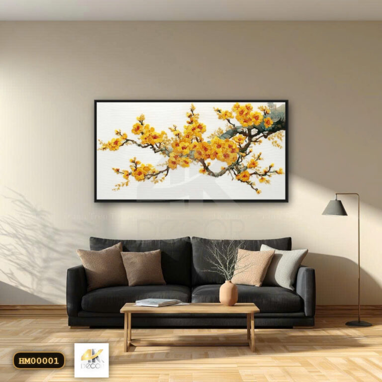 Tranh canvas hoa mai