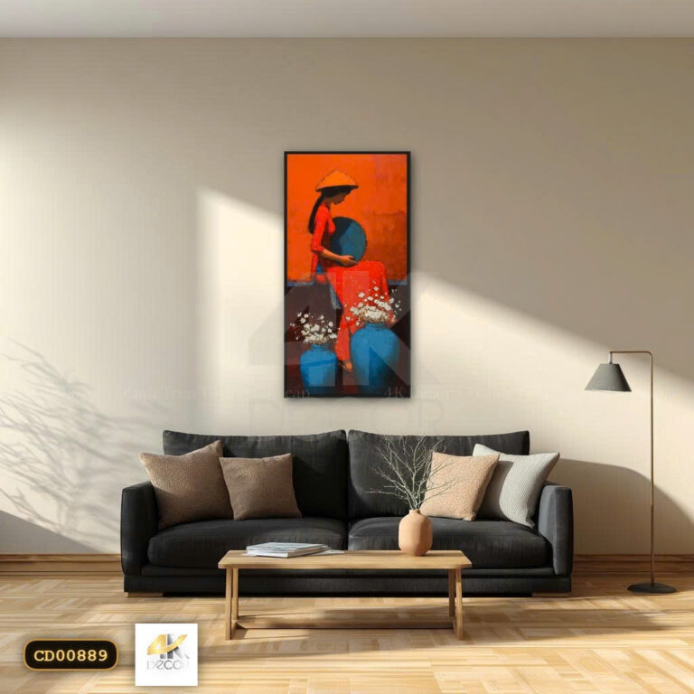 Tranh Canvas Thiếu Nữ Áo Dài
