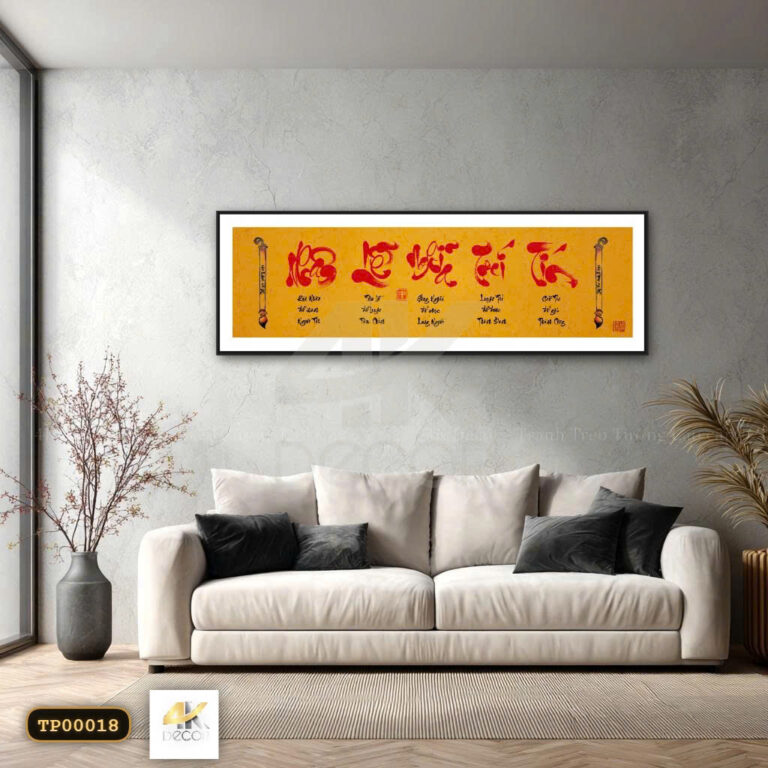 Tranh tráng gương Nhân Lễ Nghĩa Trí Tín