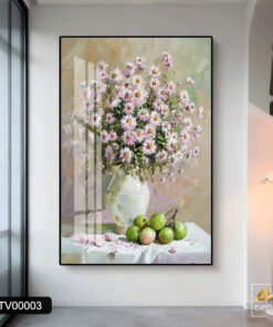 Tranh Tráng Gương Bình Hoa Cúc An Nhiên