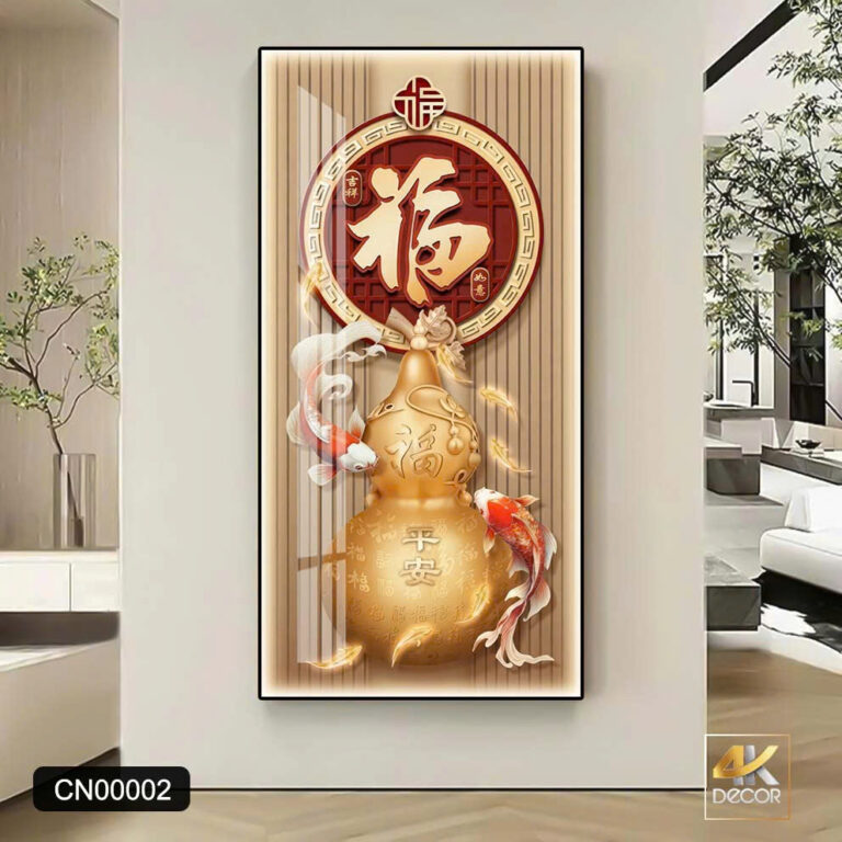 Tranh Tráng Gương Cá Chép Hồ Lô Phúc Lộc