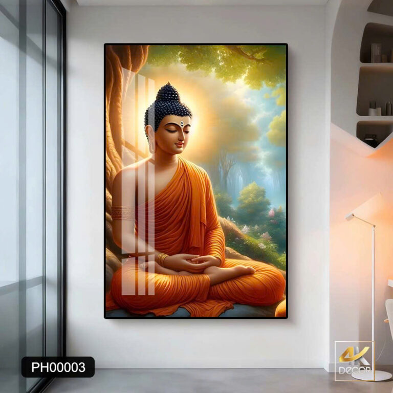 Tranh Tráng Gương Phật Tọa Thiền An Nhiên
