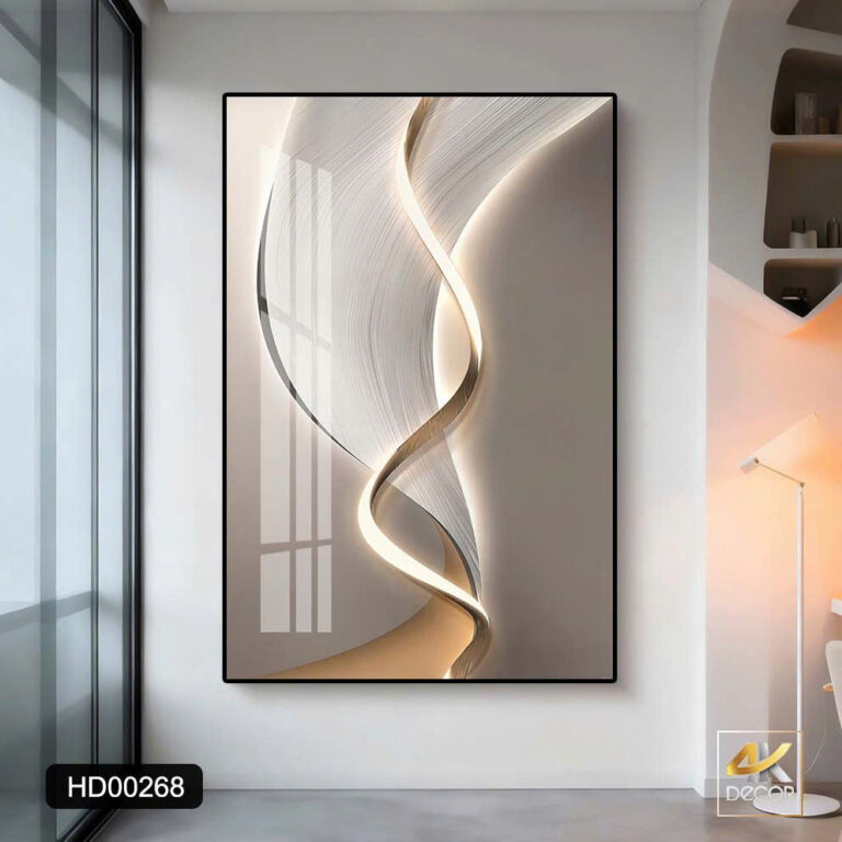 Tranh Tráng Gương Đường Cong Ánh Sáng