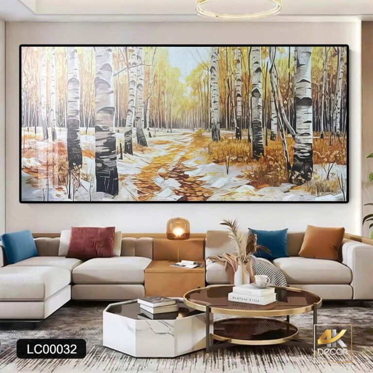 Tranh Canvas Rừng Bạch Dương Mùa Thu
