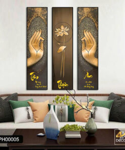 Bộ 3 Tranh Canvas Thần Đạo Tâm Thiện An