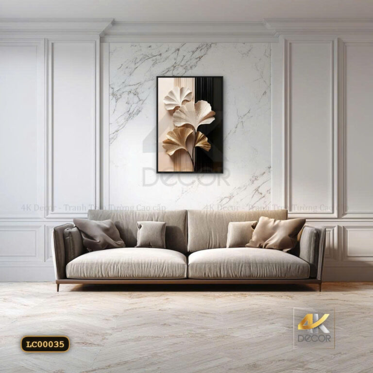 Tranh Canvas Bạch Quả Phù Điêu Hiện Đại