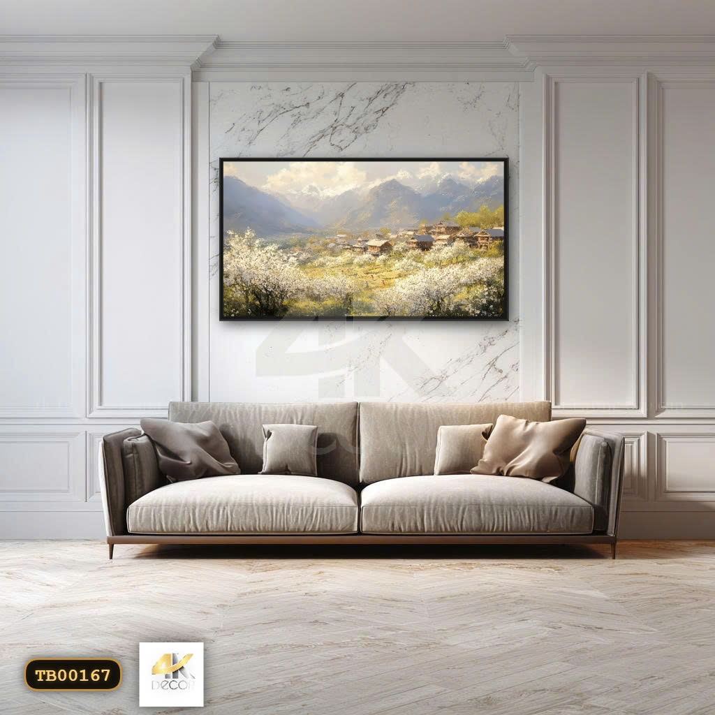 Tranh Canvas Mùa Hoa Mận Trắng Tây Bắc