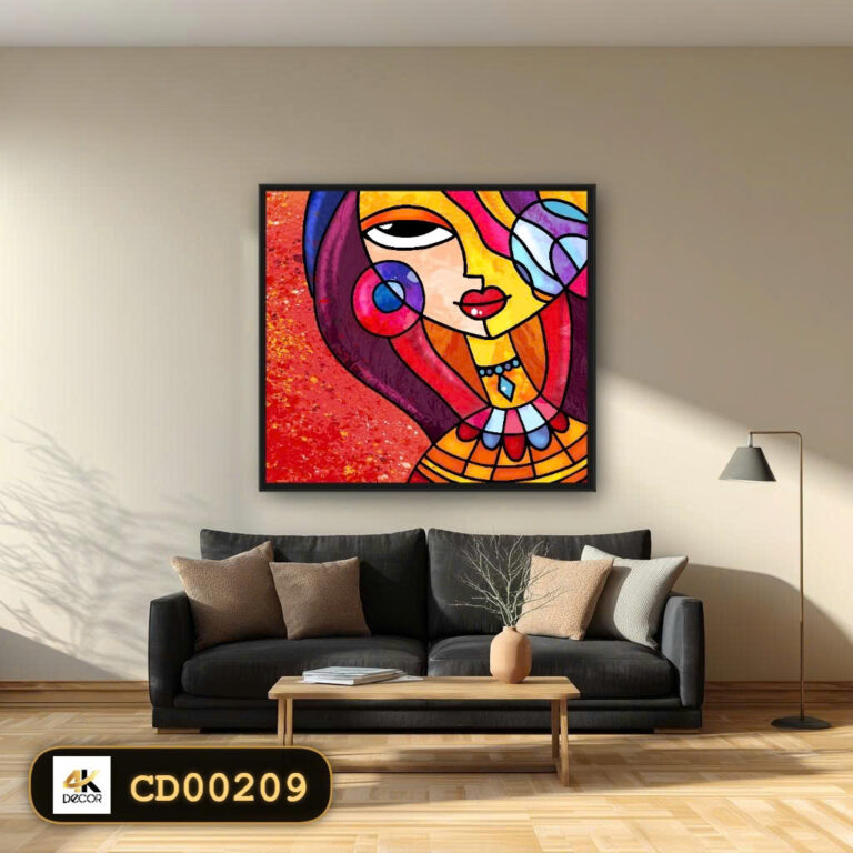 Tranh Canvas Pop Art Chân Dung Trừu Tượng