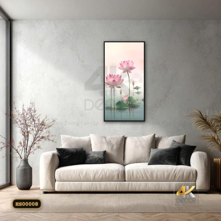 Tranh Canvas Hoa Sen Hồng An Nhiên