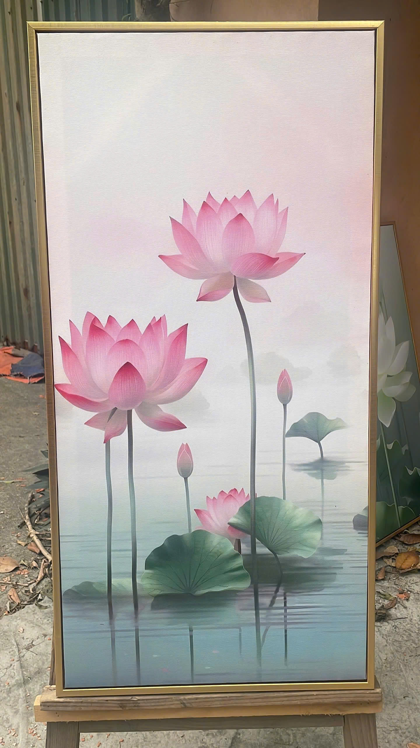 Tranh Canvas Hoa Sen Hồng An Nhiên | HS00008 - Ảnh 2