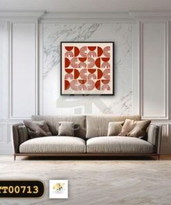Tranh Canvas Hình Học Đỏ