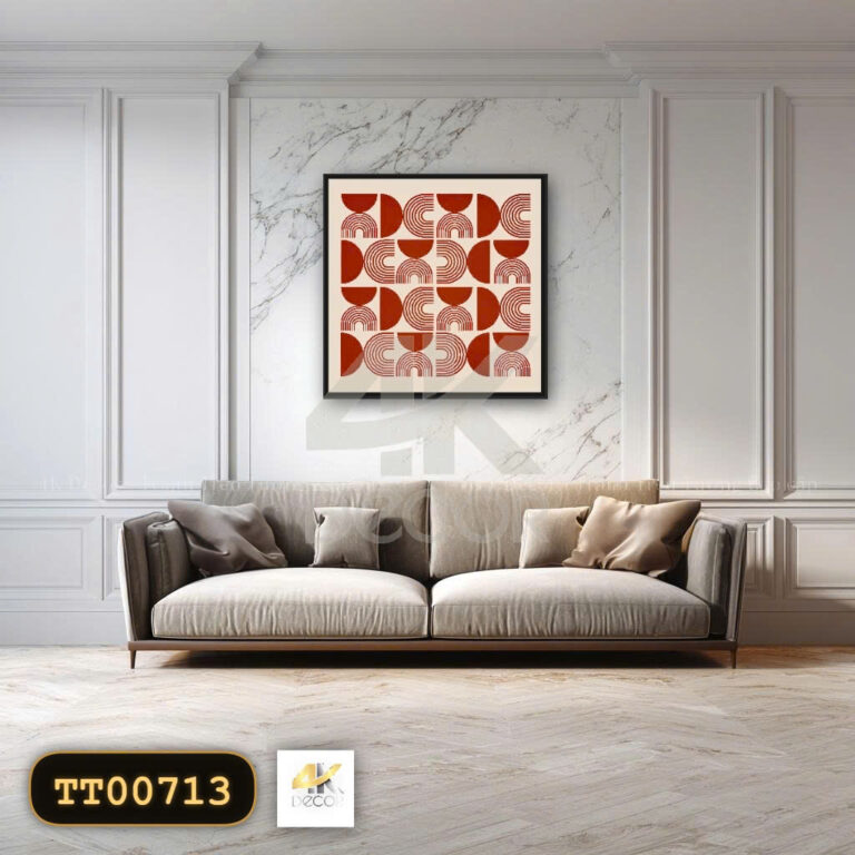 Tranh Canvas Hình Học Đỏ