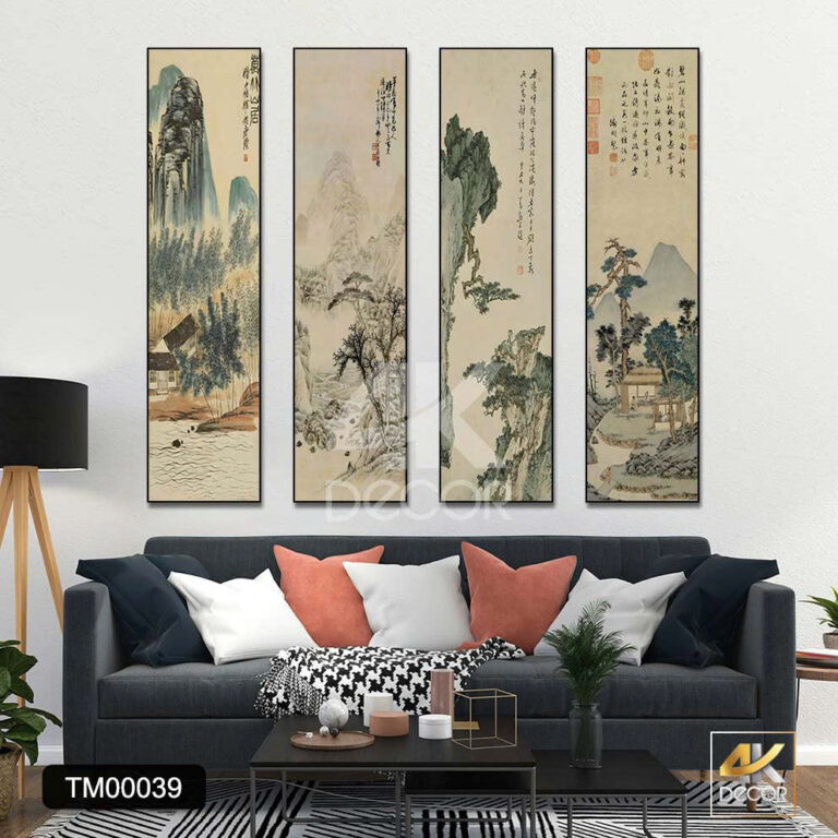 Bộ Tranh Canvas Sơn Thủy Tứ Cảnh