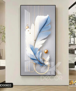 Tranh Tráng Gương Lông Vũ Xanh