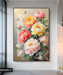 Tranh Tráng Gương Hoa Mẫu Đơn