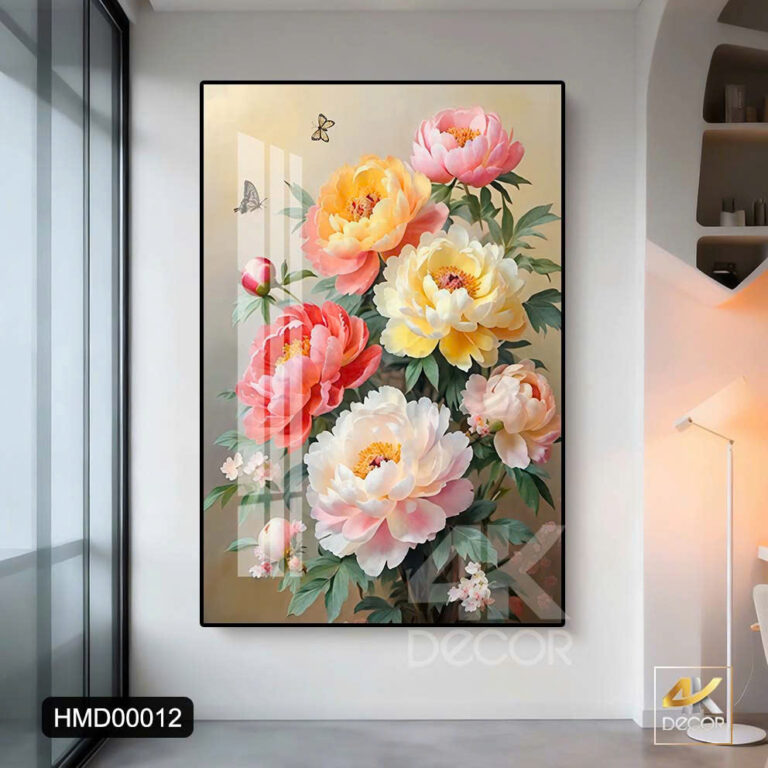 Tranh Tráng Gương Hoa Mẫu Đơn