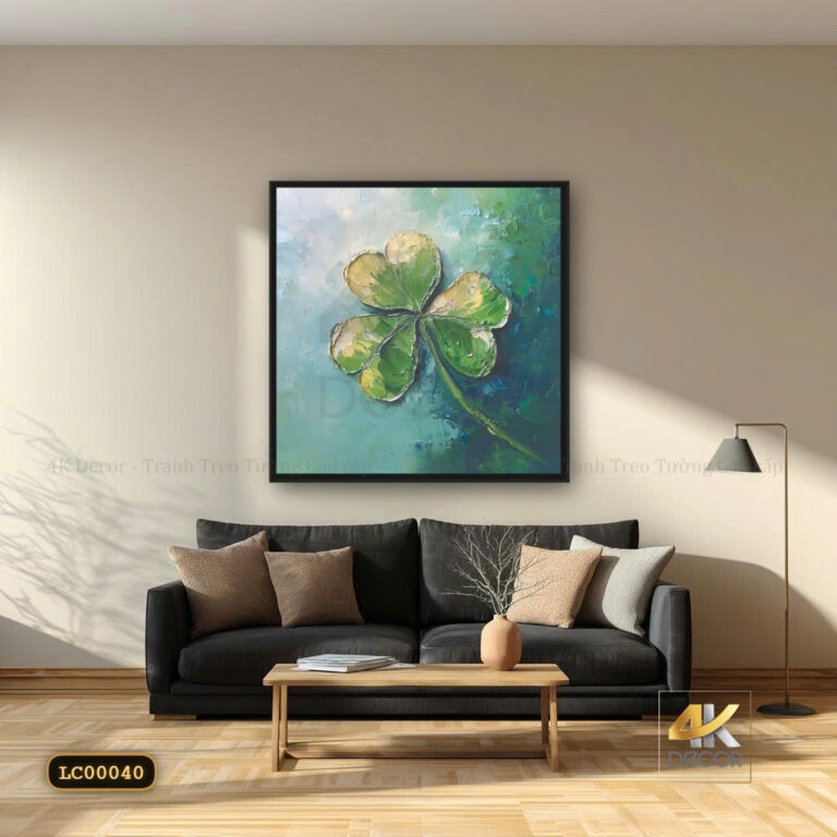 Tranh Canvas Cỏ Bốn Lá May Mắn