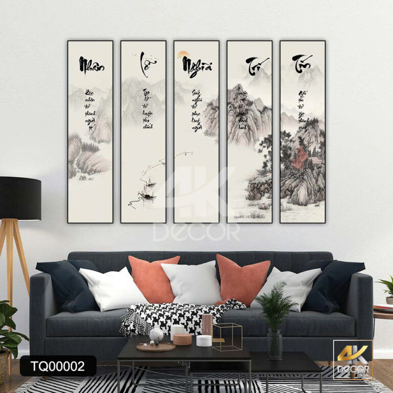 Bộ Tranh Canvas Nhân Lễ Nghĩa Trí Tín
