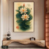 Tranh Canvas Hoa Sen Trắng Hồng