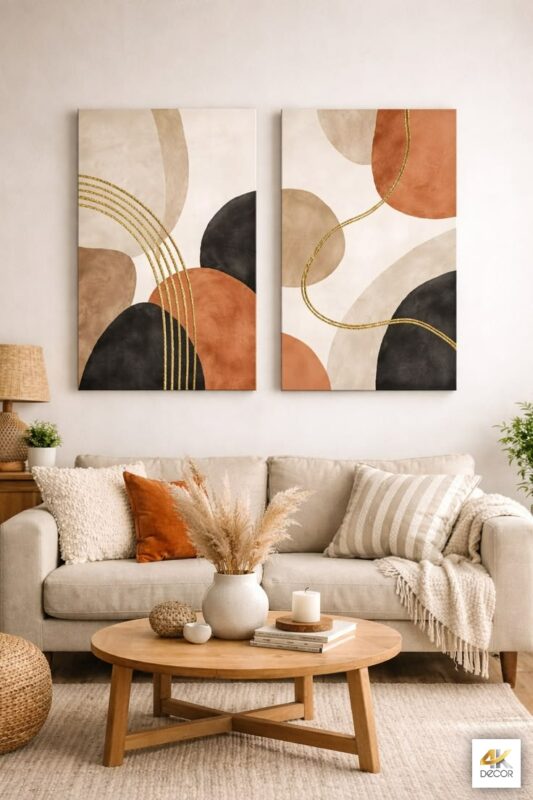Tranh Art Deco nên chọn canvas hay tráng gương?